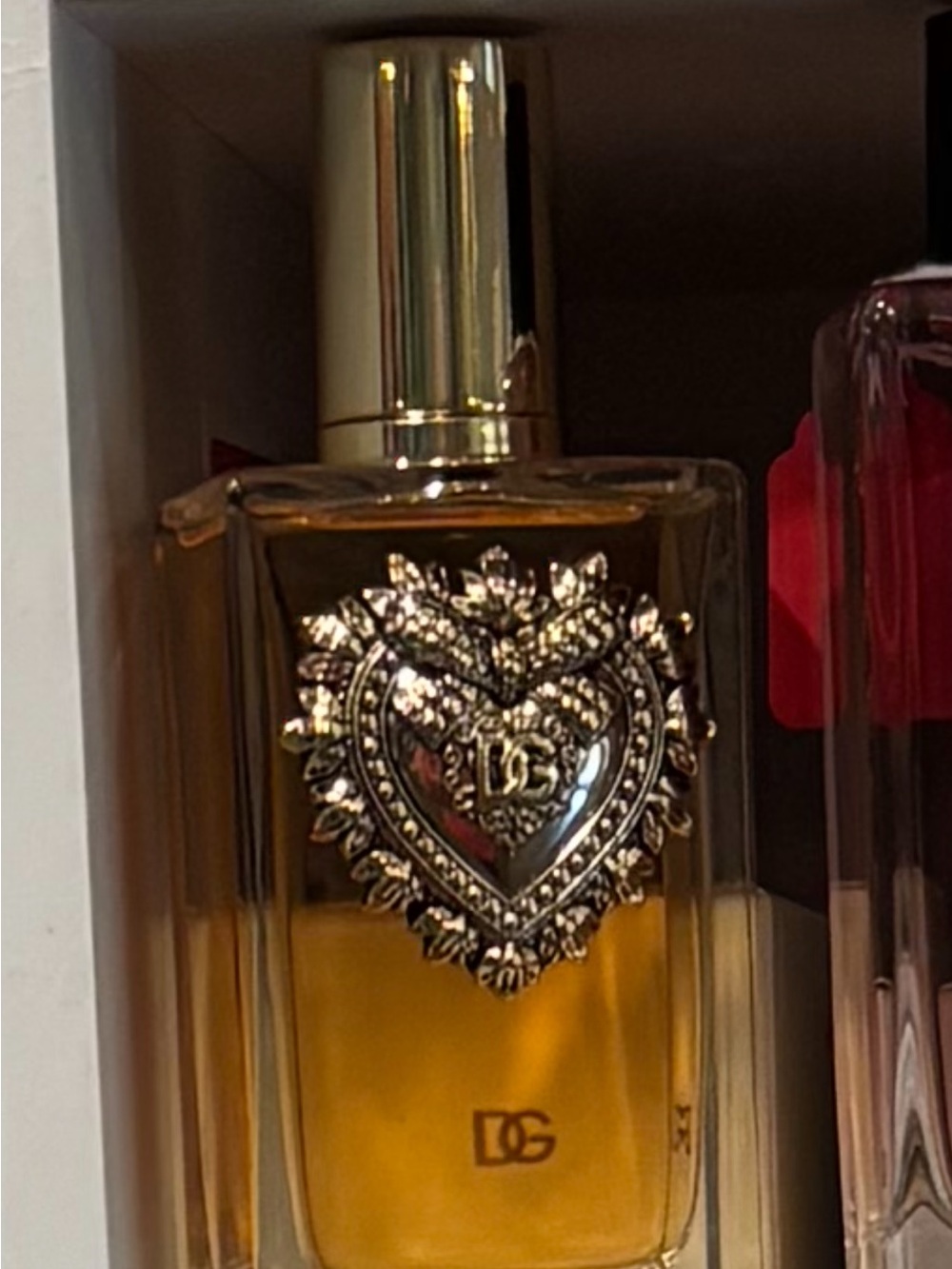 D&G Gold Decorative Perfume Bottle with Heart Emblem